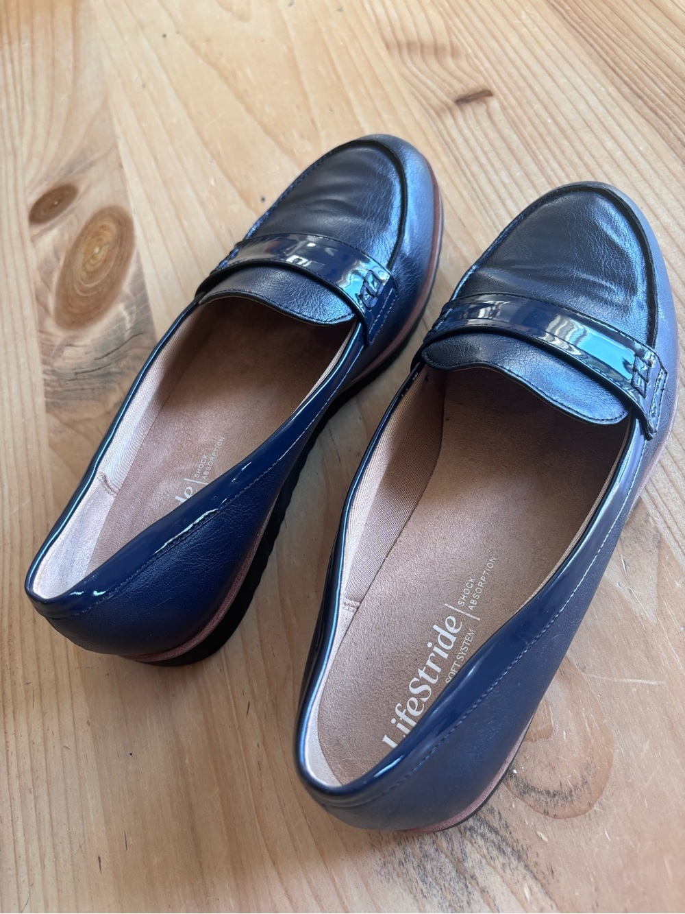 Wide Width Women’s Flexible Navy Slip-On Loafer